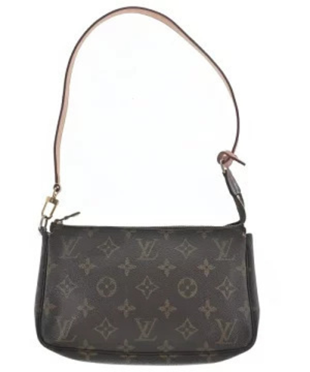 Louis Vuitton Pouch Over Pattern Leather Brown
